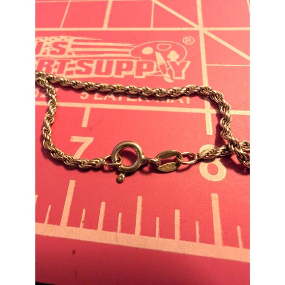 VTG 925 Sterling Silver Filigree Abalone Shell Pendant Rope 24" Chain Necklace - Picture 7 of 9